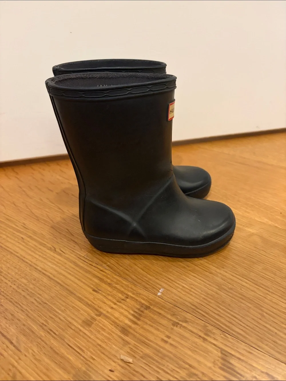 Hunter Kids Black Rain & Snow Boots with Red Logo Trim